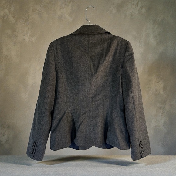 Ann Taylor Classic Career Wear Wool Tailored Lined Blazer Jacket Size 6 Gray - Picture 2 of 12